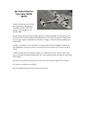 A preview of a PDF biography for Catley, Frederick Norman Colin